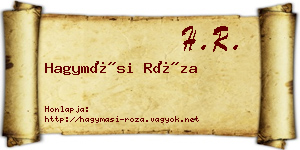 Hagymási Róza névjegykártya